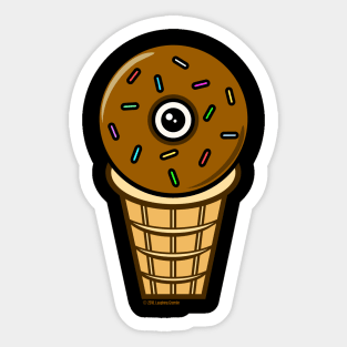 Ice Cream Donut Eyeball - Chocolate Sticker